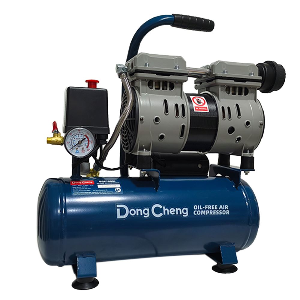 Compresora Silenciosa sin Aceite Industrial Dongcheng DQE1608L 8 Litros 550W